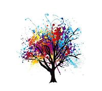 Wee Blue Coo Paint Splat Abstract Tree Rainbow Art Print Poster Wall Decor 12X16 Inch