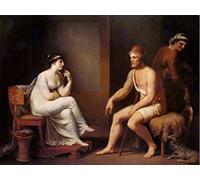 Wee Blue Coo Painting Allegory Greek Tischbein Odysseus And Penelope Art Print Poster Wall Decor 12X16 Inch