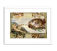 Wee Blue Coo PAINTING ALLEGORY MICHELANGELO CREATION ADAM FRAMED PRINT F97X4026