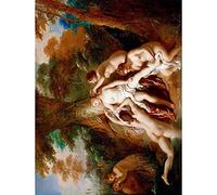 Wee Blue Coo Painting Allegory Roman De Troy Diana Nymphs Bathing Art Print Poster Wall Decor 12X16 Inch