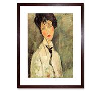 Wee Blue Coo Painting Amedeo Modigliani Woman With Black Tie Framed Wall Art Print
