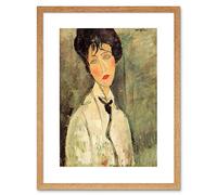 Wee Blue Coo Painting Amedeo Modigliani Woman With Black Tie Framed Wall Art Print