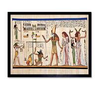 Wee Blue Coo Painting Ancient Egyptian Heiroglyphics Horus Thoth Anubis Mural Art Print Framed Poster Wall Decor 12X16 Inch