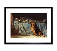Wee Blue Coo Painting Animal Dog Knight Rest Bloodhound Riviere Framed Wall Art Print