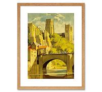 Wee Blue Coo PAINTING BRIDGE ARCHITECTURE CATHEDRAL DURHAM FRAMED PRINT F97X4486