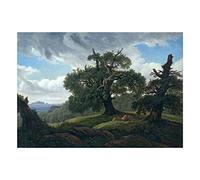 Wee Blue Coo Painting Carus Memory Wooded Island Baltic Sea Wall Art Print
