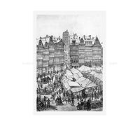 Wee Blue Coo Painting City Frankfurt Becker Christmas Market Wall Art Print