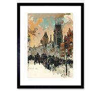 Wee Blue Coo Painting City Victorian Fleet St Dunstan Church London Framed Wall Art Print