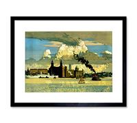 Wee Blue Coo Painting Cityscape Liverpool England River Mersey Picture Framed Wall Art Print