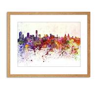 Wee Blue Coo Painting Cityscape Liverpool Skyline Paint Splash Framed Wall Art Print