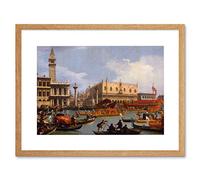 Wee Blue Coo Painting Cityscape Venice Canaletto Bucentaur Return Pier Framed Wall Art Print