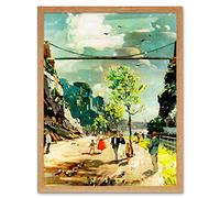 Wee Blue Coo Painting Clifton Suspension Bridge Bristol England UK Brunel Art Print Framed Poster Wall Decor 12X16 Inch