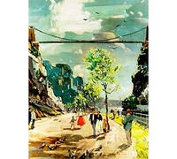Wee Blue Coo Painting Clifton Suspension Bridge Bristol England UK Brunel Art Print Poster Wall Decor 12X16 Inch
