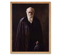 Wee Blue Coo Painting Collier Portrait Scientist Charles Darwin Art Print Framed Poster Wall Decor 12X16 Inch