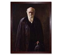 Wee Blue Coo Painting Collier Portrait Scientist Charles Darwin Art Print Framed Poster Wall Decor 12X16 Inch