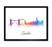 Wee Blue Coo Painting Digital London England Landmark Skyline Art Print Framed Poster Wall Decor 12X16 Inch