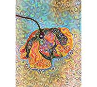Wee Blue Coo Painting Digital Psychedelic Poppy Art Print Poster Wall Decor 12X16 Inch