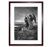 Wee Blue Coo Painting Dore Jacob Wrestling With Angel Framed Wall Art Print