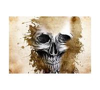 Wee Blue Coo Painting Drawing Creepy Paint Splach Skull Cool Wall Art Print