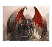 Wee Blue Coo Painting Drawing Fantasy Dragon Castle Wings Large Art Print Poster Wall Decor 18x24 inch