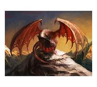 Wee Blue Coo Painting Drawing Fantasy Monster Dragon Wings Large Art Print Poster Wall Decor 18x24 inch