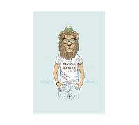 Wee Blue Coo Painting Drawing Fashion Animals Cool Lion King Wall Art Print