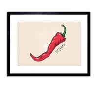 Wee Blue Coo PAINTING DRAWING FOOD DRINK RED HOT CHILLI PEPPER FRAMED PRINT F97X4564