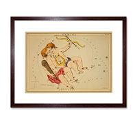 Wee Blue Coo Painting Drawing Star Map Gemini Twins Constellation Framed Wall Art Print