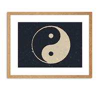 Wee Blue Coo PAINTING DRAWING TAOIST PHILOSOPHY YIN YANG BLACK WHITE FRAMED PRINT F97X4590
