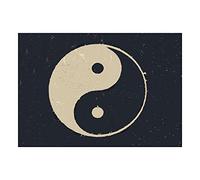 Wee Blue Coo Painting Drawing Taoist Philosophy Yin Yang Black White Wall Art Print
