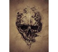 Wee Blue Coo Painting Drawing Tattoo Creepy Skull Gothic Grunge Art Print Poster Wall Decor 12X16 Inch