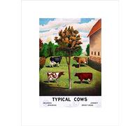Wee Blue Coo Painting Education Farm Animals Typical Cows Wall Art Print