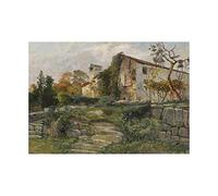 Wee Blue Coo Painting Egner Old Walls Wall Art Print