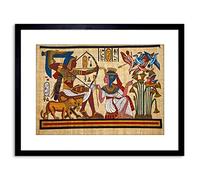 Wee Blue Coo Painting Egyptian Mural Pharaoh Queen Archery Arrow Bow Framed Wall Art Print