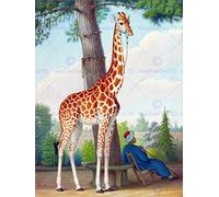 Wee Blue Coo Painting Exterior Study Animal Huet Giraffe Wall Art Print