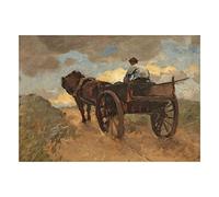 Wee Blue Coo Painting Exterior Study Grobe Farmer Horse Cart Wall Art Print