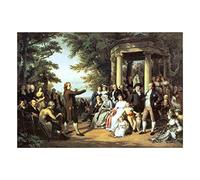 Wee Blue Coo Painting Exterior Study Von Oer Court Muses Weimar Wall Art Print