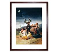 Wee Blue Coo Painting Fantasy Landscape Goya Witches Sabbath Framed Wall Art Print