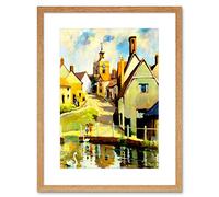 Wee Blue Coo Painting Finchingfield Essex St John Baptist Church Framed Wall Art Print