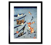 Wee Blue Coo PAINTING FISH STINGRAY CARP UTAGAWA KUNIYOSHI JAPAN FRAMED PRINT F97X5086