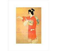 Wee Blue Coo Painting Geisha Japanese Maiko Red Picture Wall Art Print