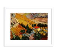 Wee Blue Coo PAINTING GOGH VINCENT VAN LANDSCAPE WITH HOUSE PLOUGHMAN FRAMED ART F97X12057
