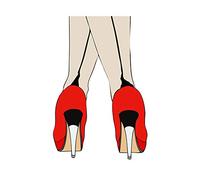 Wee Blue Coo Painting Graphic Red High Heel Stiletto Wall Art Print