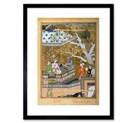 Wee Blue Coo Painting Group Portrait Bahadur Khan Mughal Emissary India Framed Wall Art Print