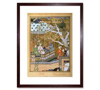 Wee Blue Coo Painting Group Portrait Bahadur Khan Mughal Emissary India Framed Wall Art Print