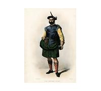 Wee Blue Coo Painting Highland Clan Scotland Tartan Donchadh Duncan Mar Wall Art Print