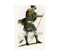 Wee Blue Coo Painting Highland Clan Scotland Tartan Sutherland Wall Art Print