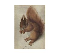 Wee Blue Coo Painting Hoffmann Red Squirrel Wall Art Print