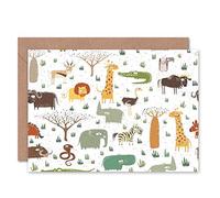 Wee Blue Coo PAINTING ILLUSTRATION ABSTRACT AFRICAN ANIMALS COLLAGE GREETINGS CARD