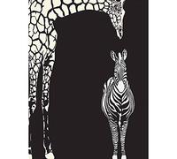 Wee Blue Coo Painting Illustration Abstract Zebra Giraffe Zoo Art Print Poster Wall Decor 12X16 Inch